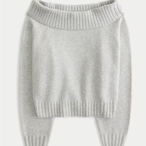 Hollister Off The Shoulder Sweater - Grey 🩶